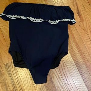 J crew strapless bathing suit.